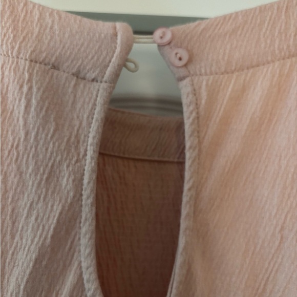 MABLE ROSE COLOR ROMPER FRILLY SIZE S FRINGE HEM PEASANT SLEEVES DEEP POCKETS - Picture 9 of 15